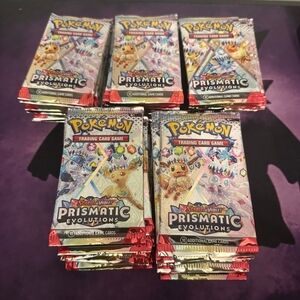 FINAL PRICE! 50 NEW SEALED BOOSTER PACKS OF POKEMON PRISMATIC EVOLUTIONS CARDS